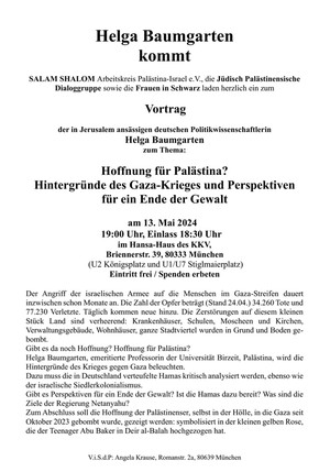 Vortrag Helga Baumgarten 13.5.2024