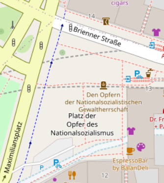 Openstreetmap vom Platz der Opfer des Nationalsozialismus