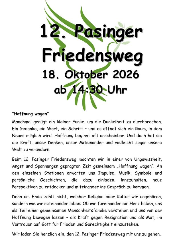 Pasinger Friedensweg 18.10.2026